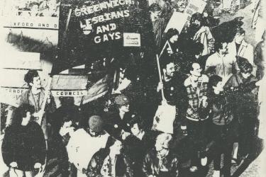 Greenwich Lesbian and Gay Rights Group marching at Pride