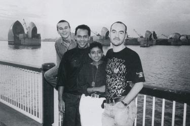 Staff from The Metro Centre and Greenwich Health Promotion on the Metro Thrust project at the Thames Barrier, 1994  