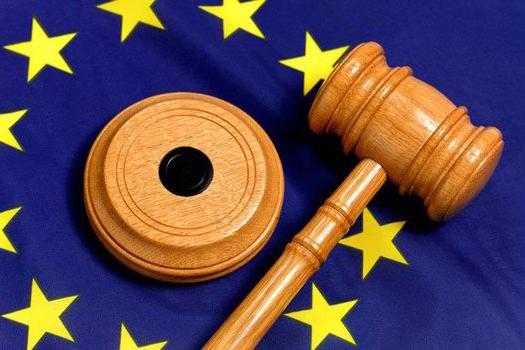 A flag of the EU and a judge's gavel