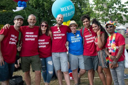 METRO HIV staff and volunteers in St James' Park after Pride in London