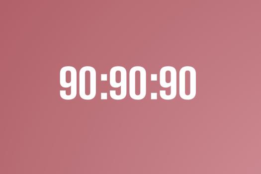 Graphic showing the UNAIDS target numbers 90:90:90