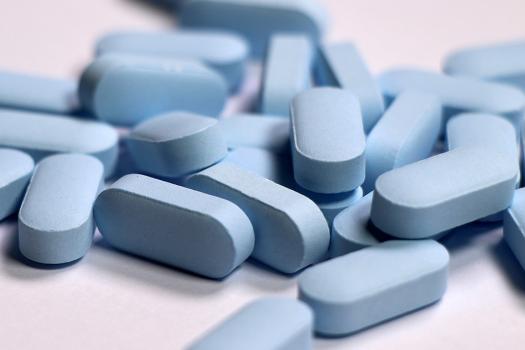 Blue Truvada tablets used for PrEP