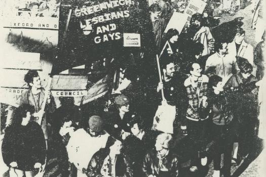 Greenwich Lesbian and Gay Rights Group at Pride in 1985