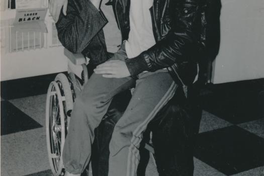 Two members of the Greenwich Lesbian and Gay Centre in 1989