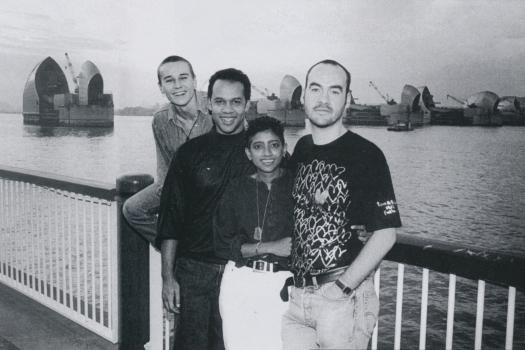 Staff from The Metro Centre and Greenwich Health Promotion on the Metro Thrust project at the Thames Barrier, 1994  