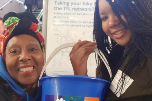 Our April and Jade fundraising at Brixton station in previous years