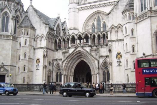 Photo from across the road outside the Royal Courts of Justice